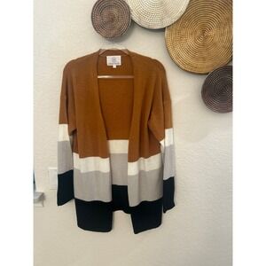 sloan rouge  open front color block cardigan womens sz L